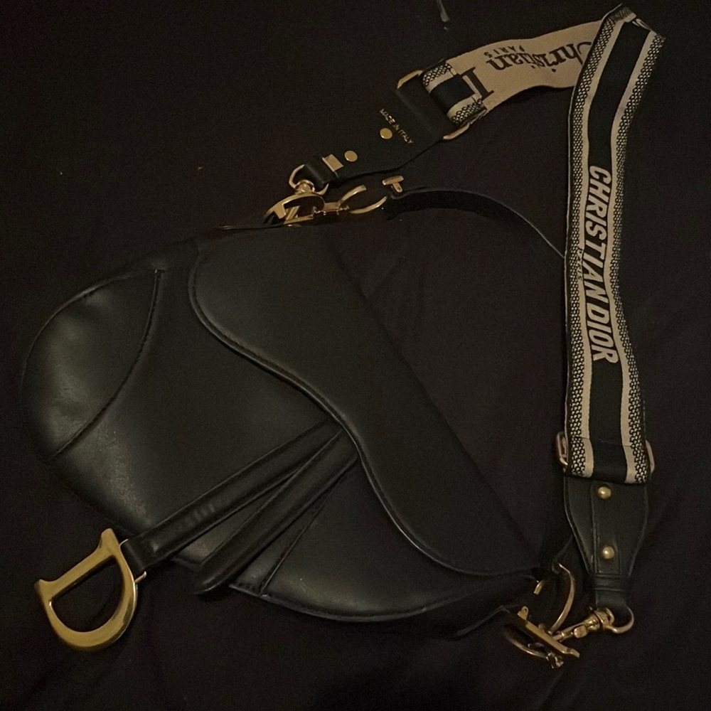 Dior Black Saddle Bag Medium